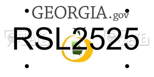 RSL2525 Georgia License Plate