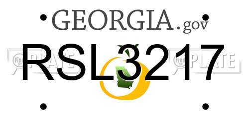 RSL3217 Georgia License Plate