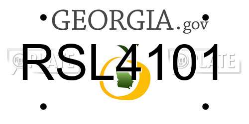 RSL4101 Georgia License Plate