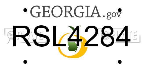 RSL4284 Georgia License Plate
