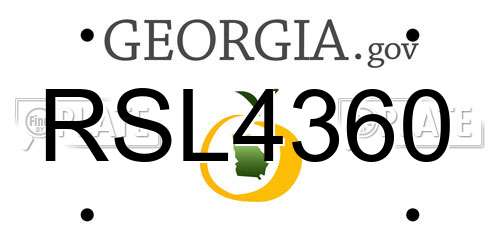 RSL4360 Georgia License Plate