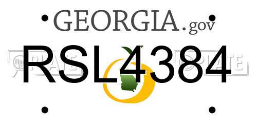 RSL4384 Georgia License Plate