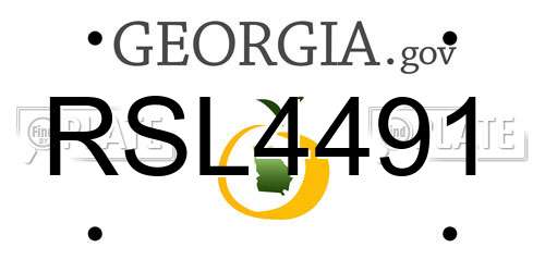RSL4491 Georgia License Plate