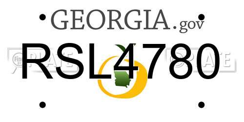 RSL4780 Georgia License Plate