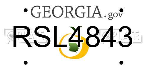 RSL4843 Georgia License Plate