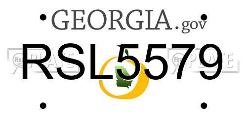 RSL5579 Georgia License Plate