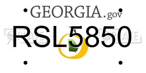 RSL5850 Georgia License Plate