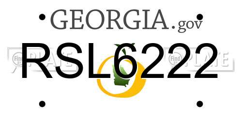 RSL6222 Georgia License Plate