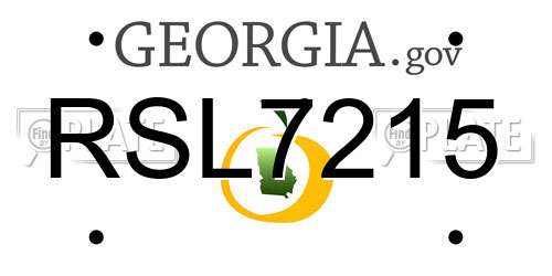 RSL7215 Georgia License Plate