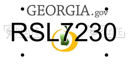 RSL7230 Georgia License Plate