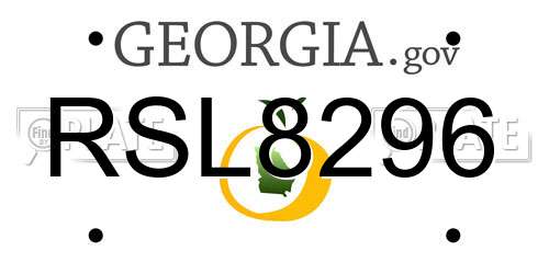 RSL8296 Georgia License Plate