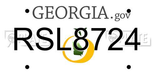 RSL8724 Georgia License Plate