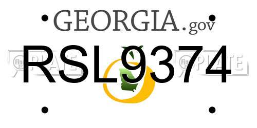 RSL9374 Georgia License Plate