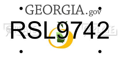 RSL9742 Georgia License Plate