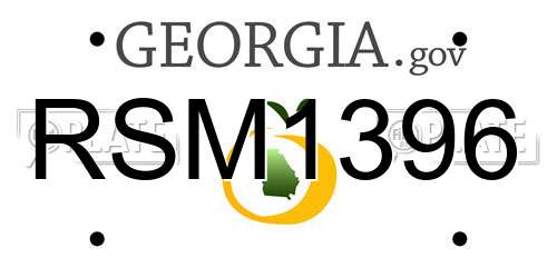 RSM1396 Georgia License Plate
