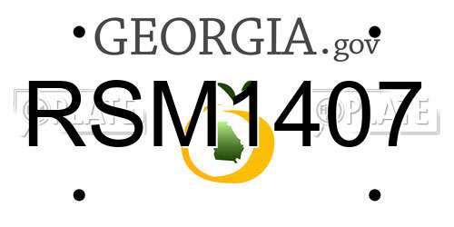 RSM1407 Georgia License Plate