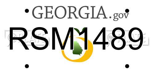 RSM1489 Georgia License Plate