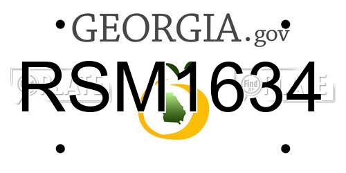 RSM1634 Georgia License Plate