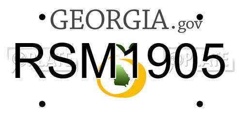 RSM1905 Georgia License Plate