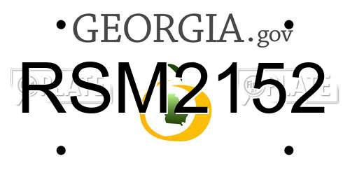 RSM2152 Georgia License Plate