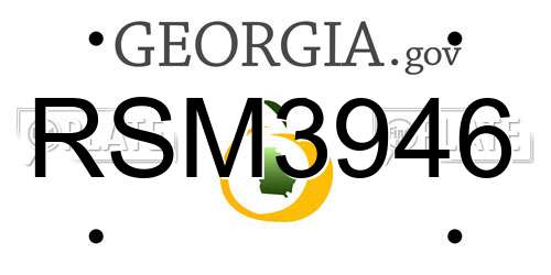 RSM3946 Georgia License Plate
