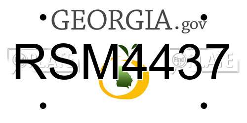 RSM4437 Georgia License Plate