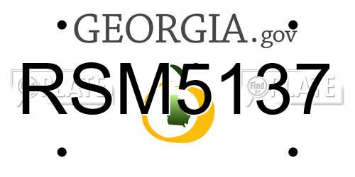 RSM5137 Georgia License Plate