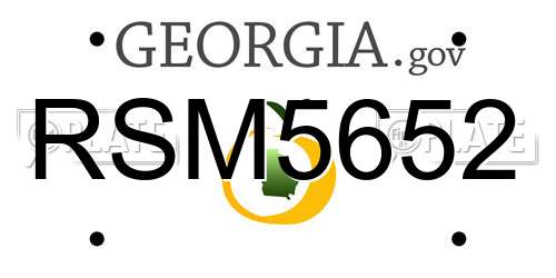 RSM5652 Georgia License Plate
