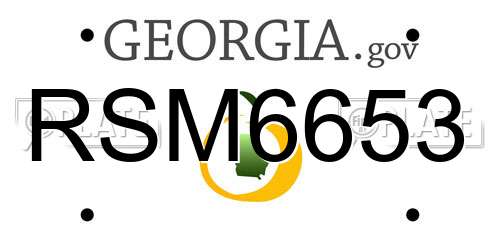 RSM6653 Georgia License Plate