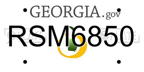 RSM6850 Georgia License Plate