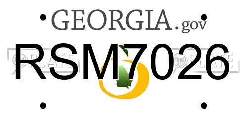 RSM7026 Georgia License Plate