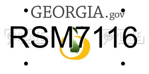 RSM7116 Georgia License Plate