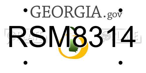 RSM8314 Georgia License Plate