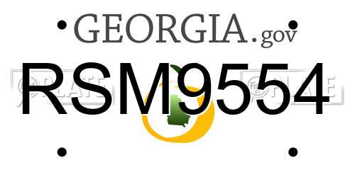 RSM9554 Georgia License Plate
