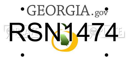 RSN1474 Georgia License Plate