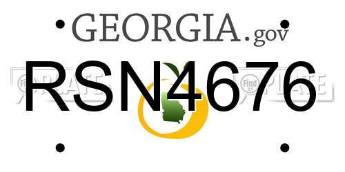 RSN4676 Georgia License Plate