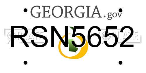 RSN5652 Georgia License Plate