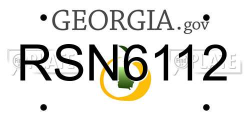 RSN6112 Georgia License Plate