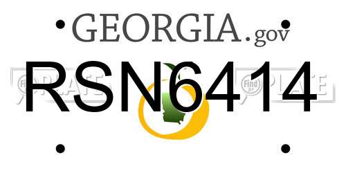 RSN6414 Georgia License Plate