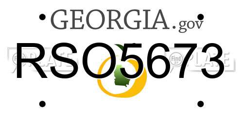 RSO5673 Georgia License Plate