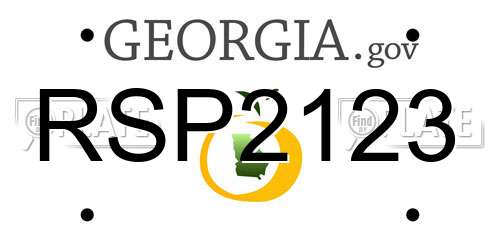 RSP2123 Georgia License Plate