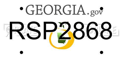 RSP2868 Georgia License Plate
