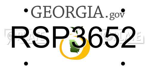 RSP3652 Georgia License Plate