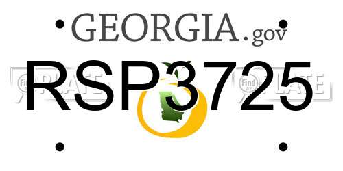 RSP3725 Georgia License Plate
