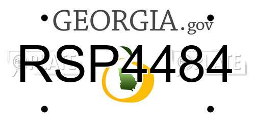 RSP4484 Georgia License Plate