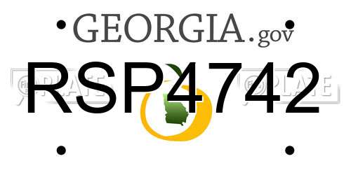 RSP4742 Georgia License Plate