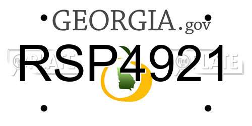 RSP4921 Georgia License Plate