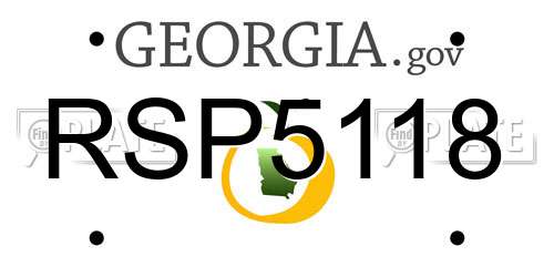 RSP5118 Georgia License Plate