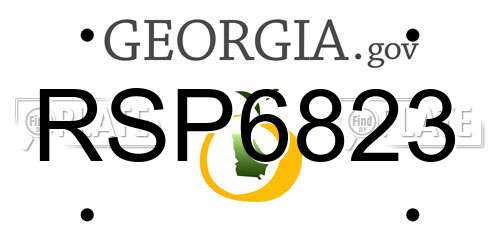 RSP6823 Georgia License Plate