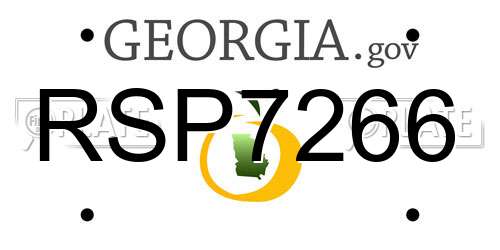 RSP7266 Georgia License Plate